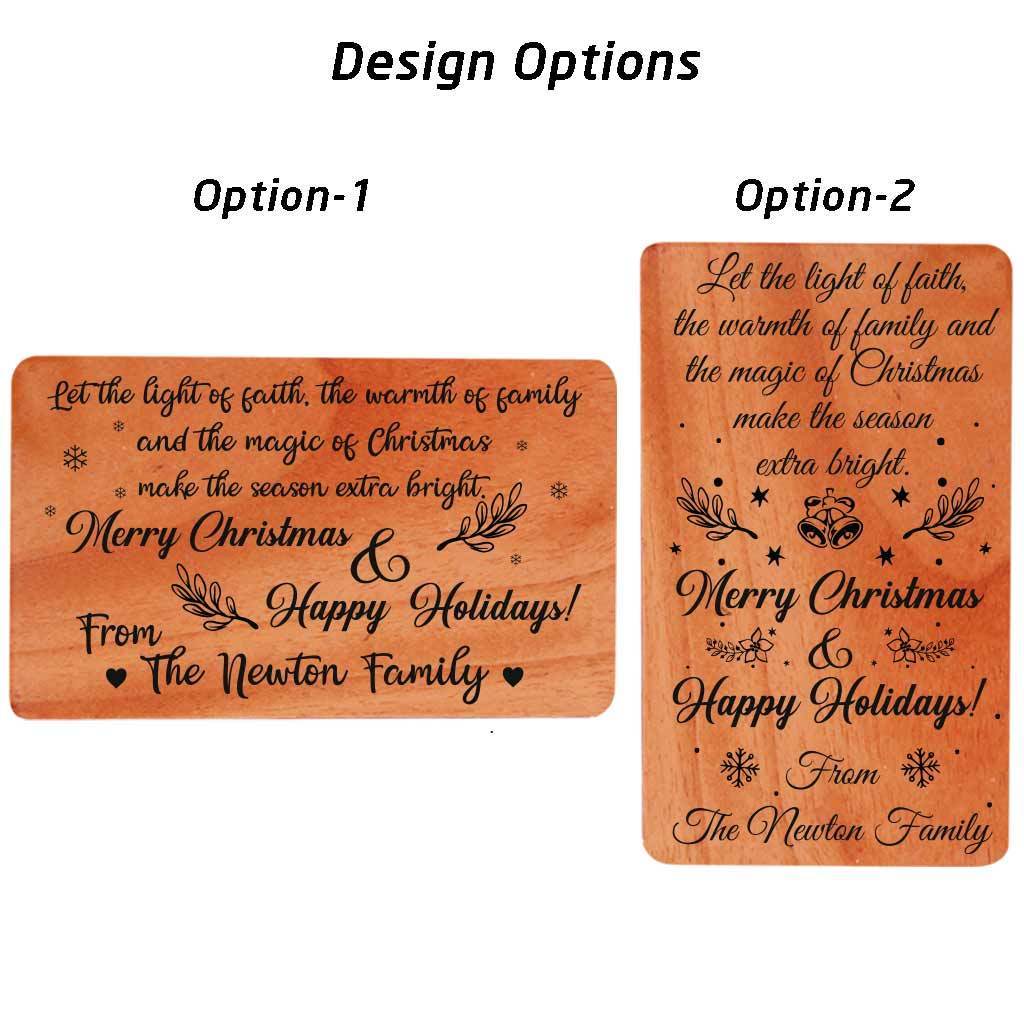 Happy Holidays Card: Set Of Wooden Custom Holiday Cards - Image 4