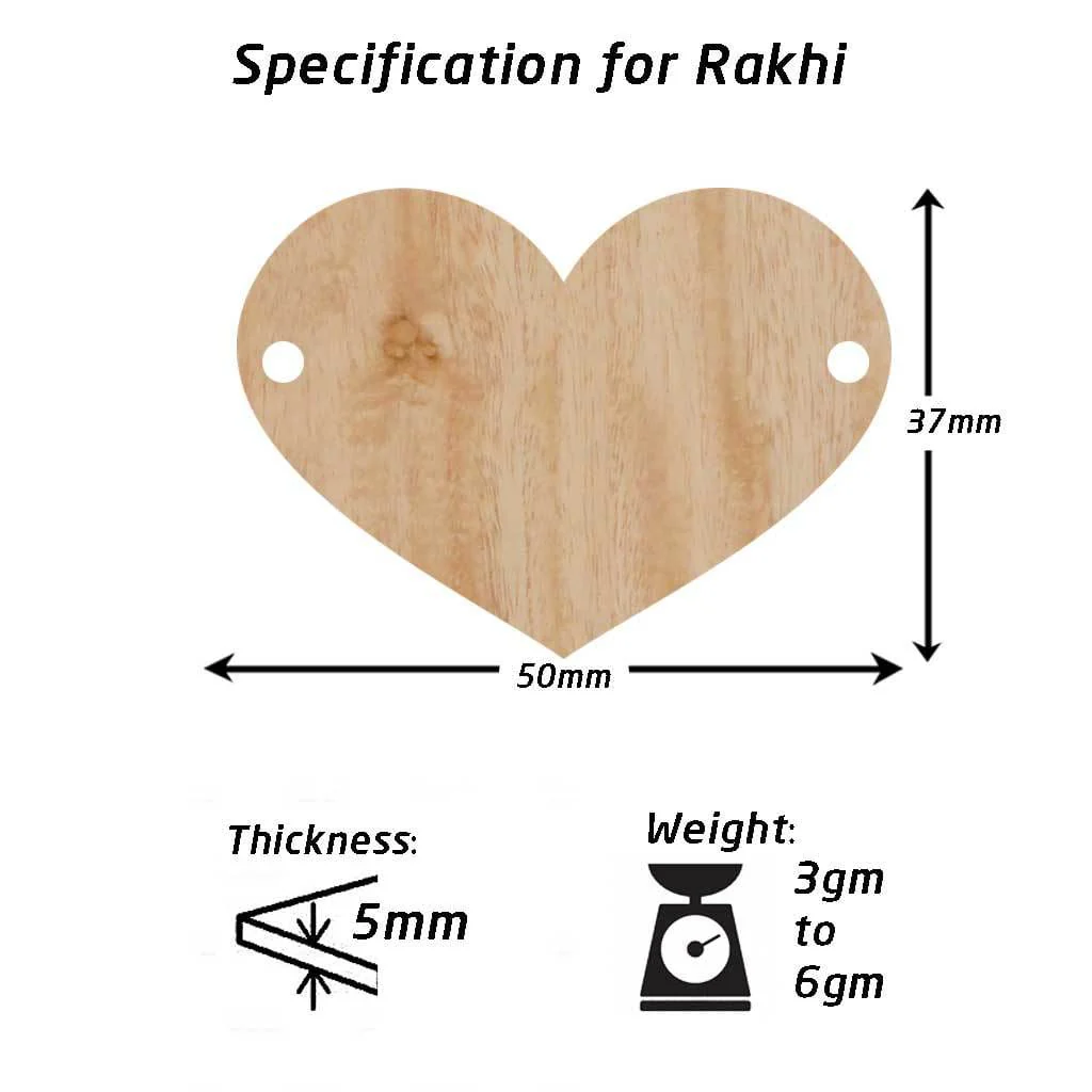 Happy Raksha Bandhan - Personalised Wooden Rakhi & Greeting Card - Image 5