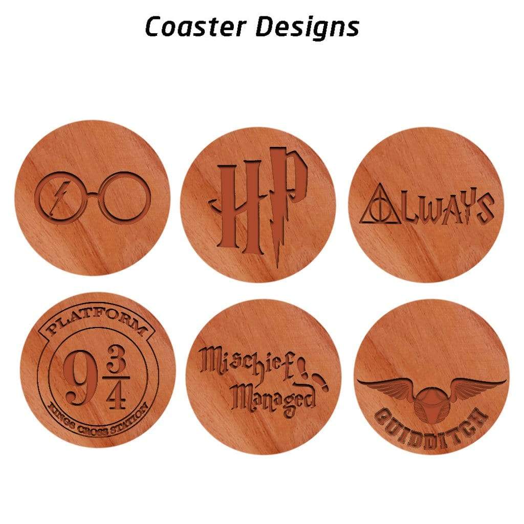 Harry Potter Coasters - Wooden Coaster Set With Holder - Image 9