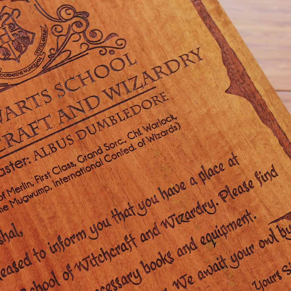 Harry Potter: Carved Wooden Hogwarts Acceptance Letter - Image 4