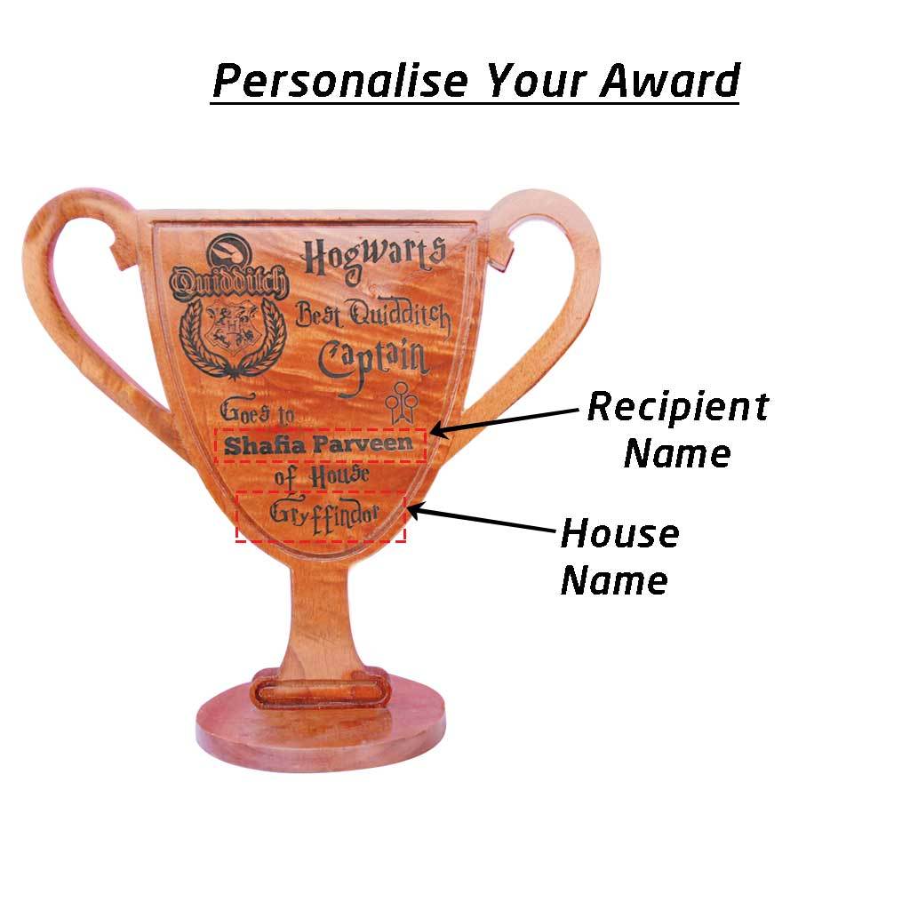 Harry Potter : Hogwarts Best Quidditch Captain Wooden Trophy Cup - Image 4