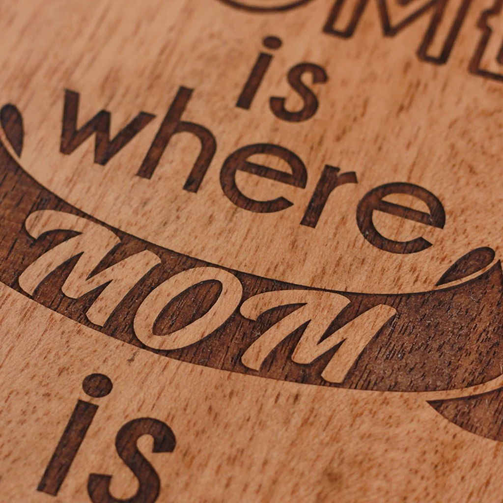 Home Is Where Mom Is Engraved Wood Sign - Image 3