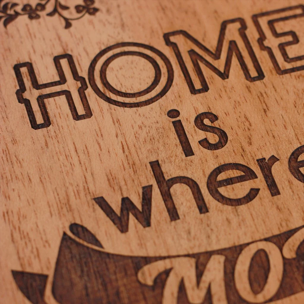 Home Is Where Mom Is Engraved Wood Sign - Image 4