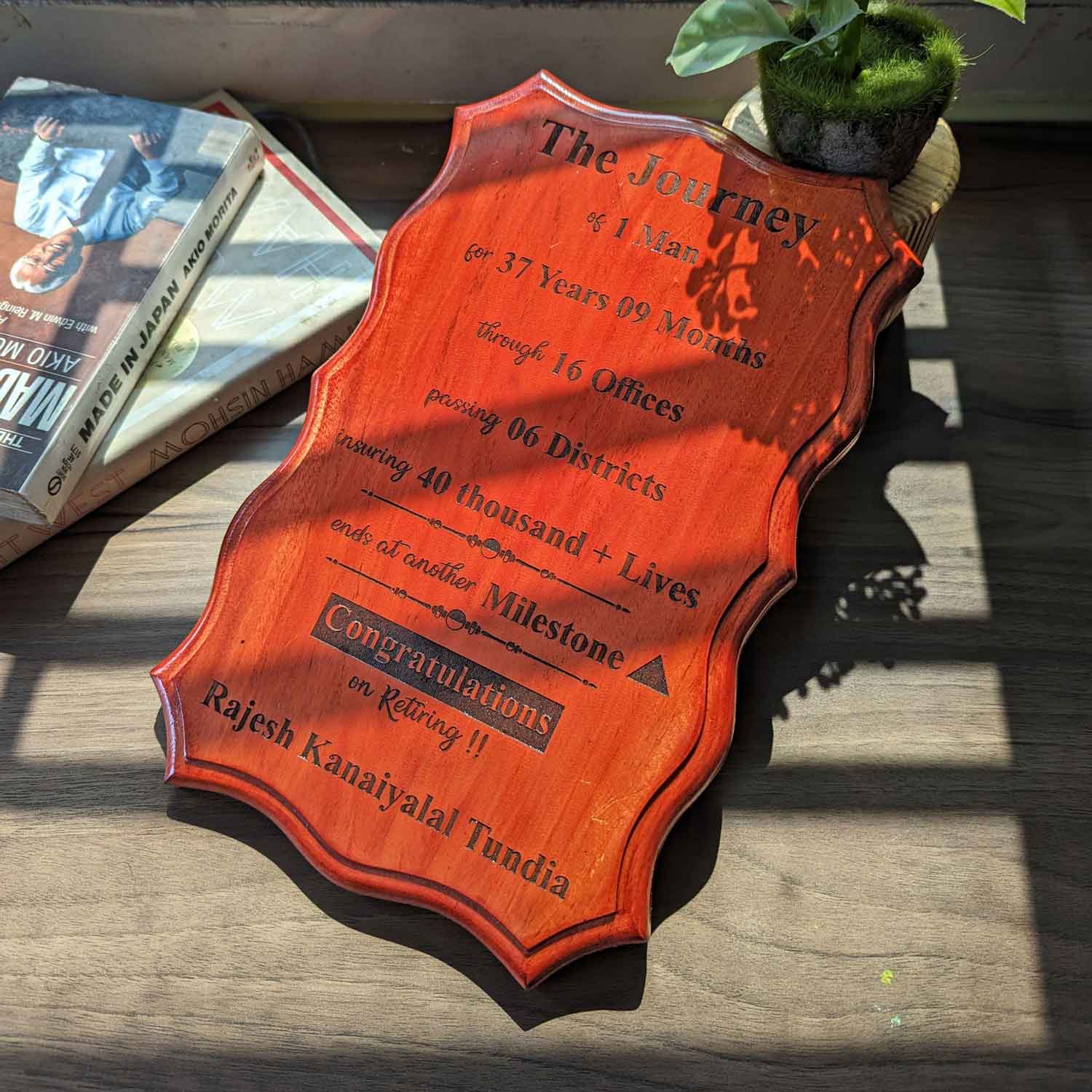 Honoring the Journey - Customizable Retirement Wood Plaque - Image 3