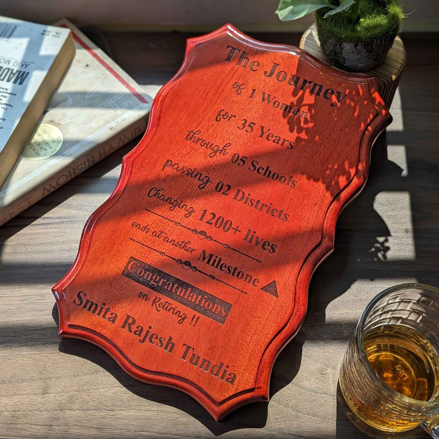Honoring the Journey - Customizable Retirement Wood Plaque - Image 4
