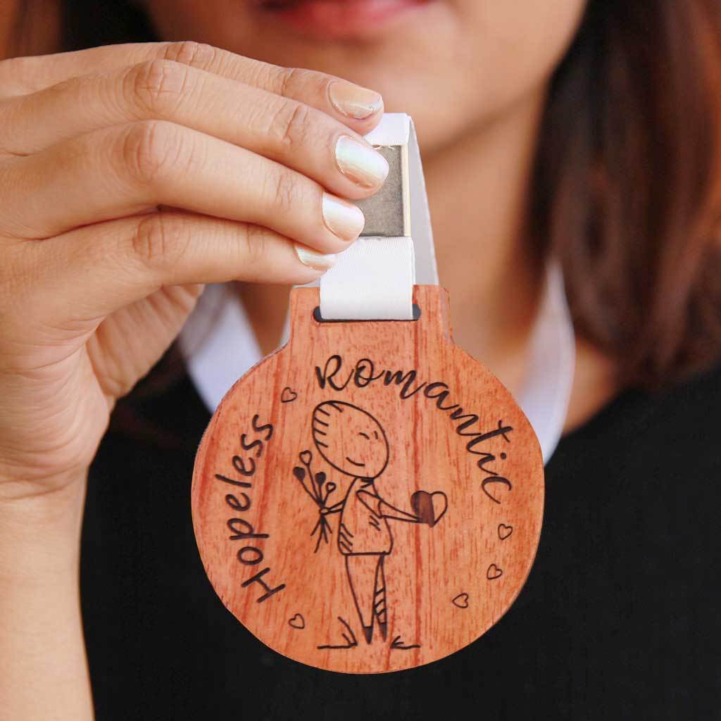Hopeless Romantic Wooden Medal - Image 2