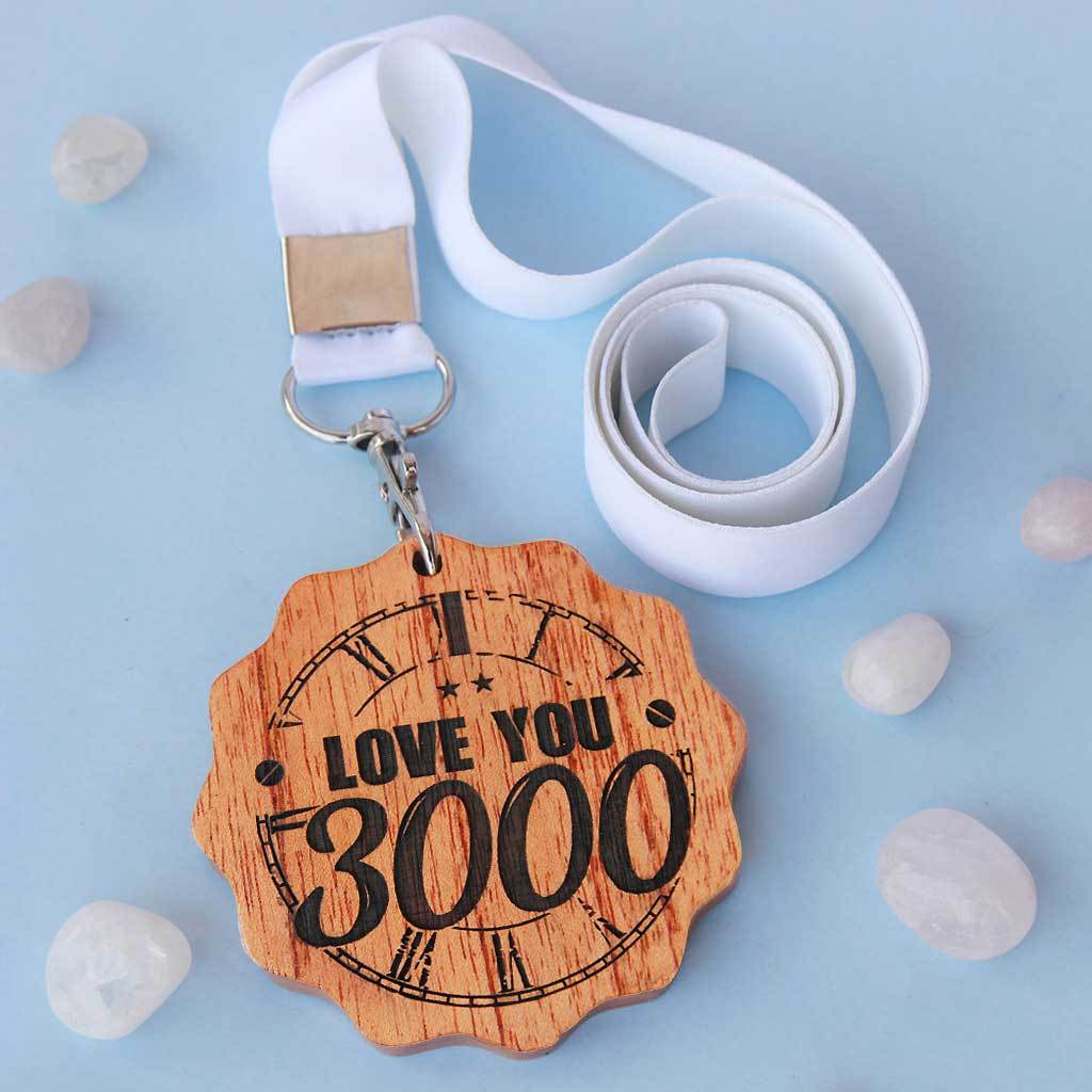 I Love You 3000 Wooden Medal
