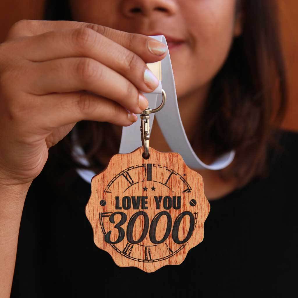 I Love You 3000 Wooden Medal - Image 2