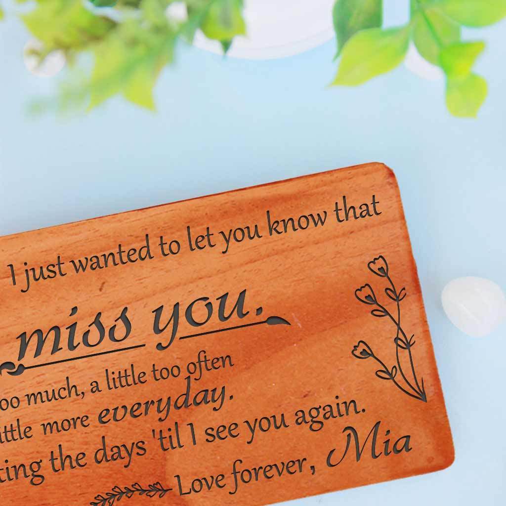 I Miss You Cards: Set Of Wooden Miss You For Him & Her - Image 3
