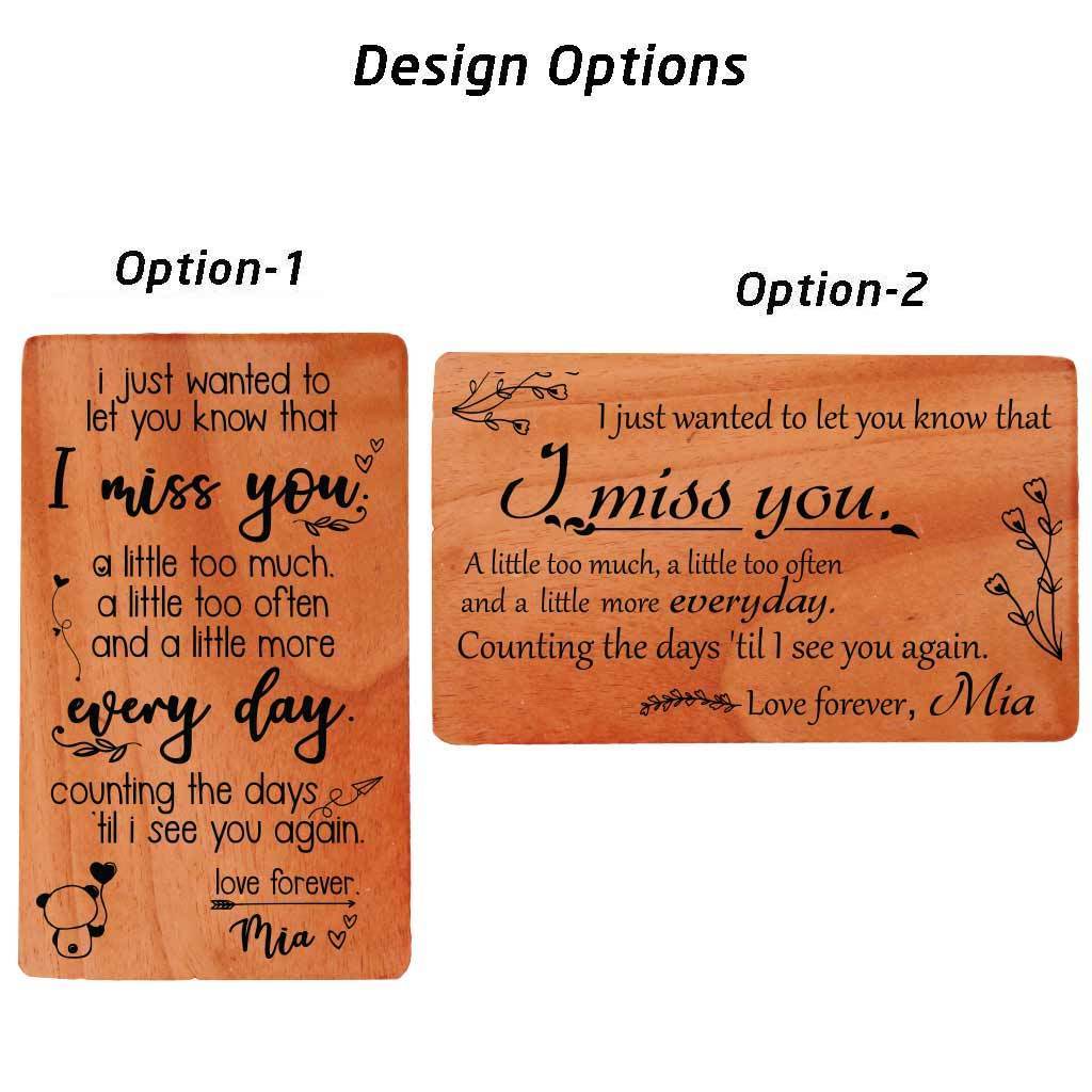 I Miss You Cards: Set Of Wooden Miss You For Him & Her - Image 4