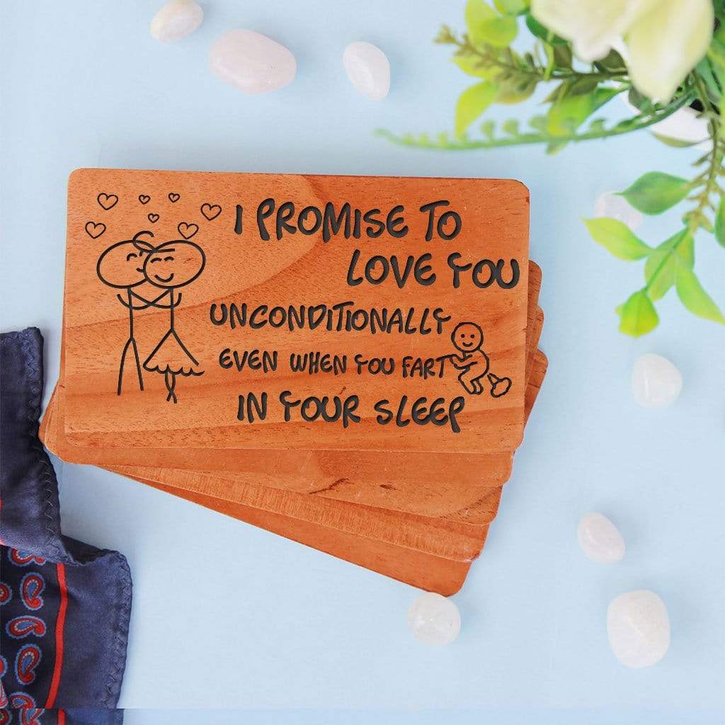 I Promise Cards & Love Cards: Set Of Personalized Wooden Cards