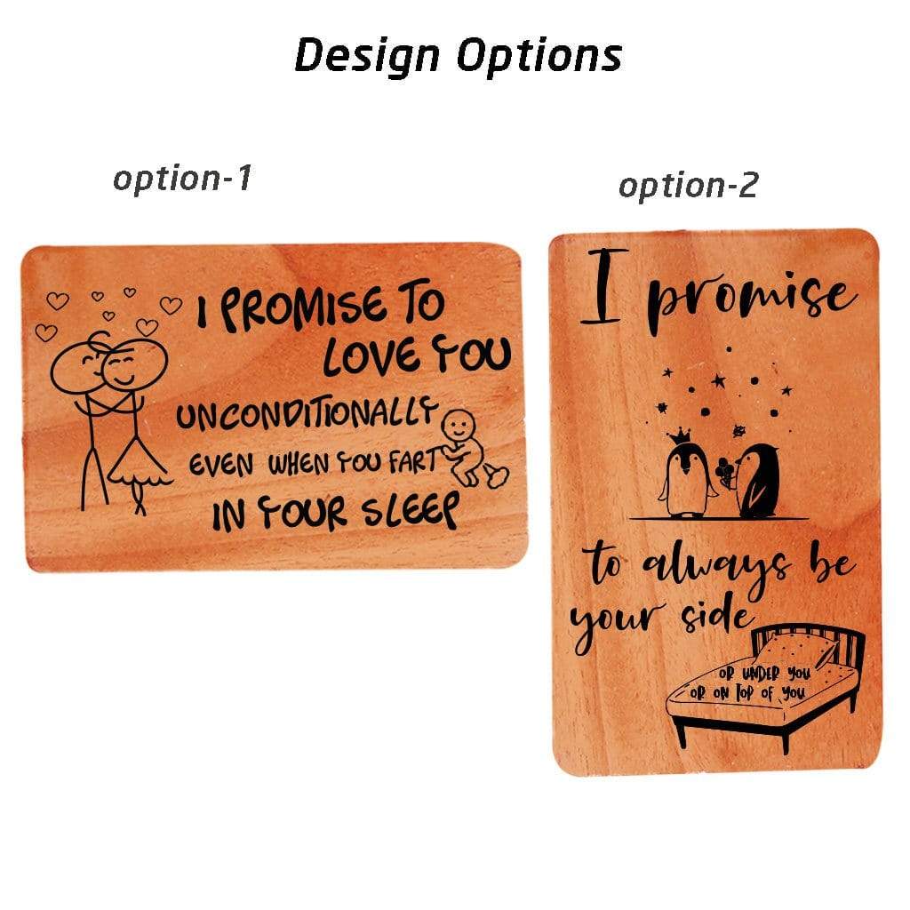 I Promise Cards & Love Cards: Set Of Personalized Wooden Cards - Image 4