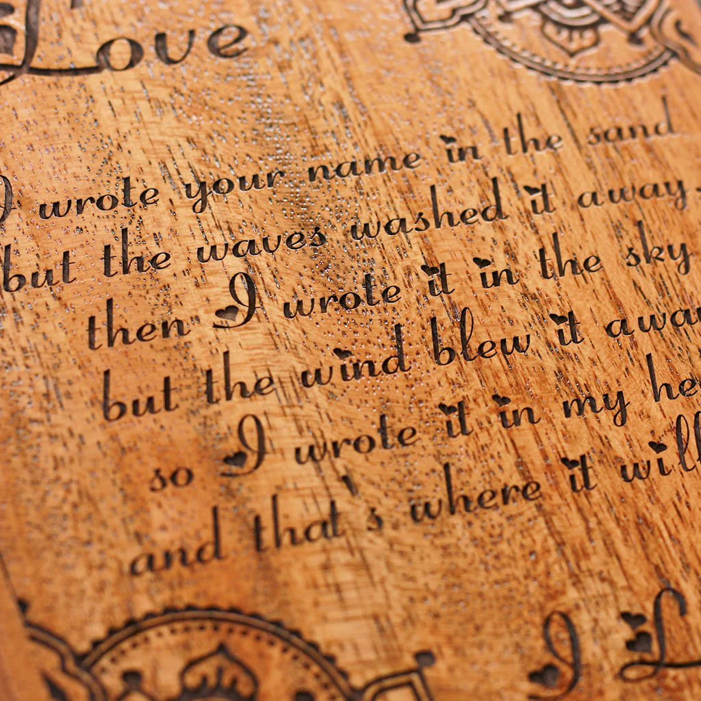 I Wrote Your Name In The Sand Wood Engraved Letter - Image 2