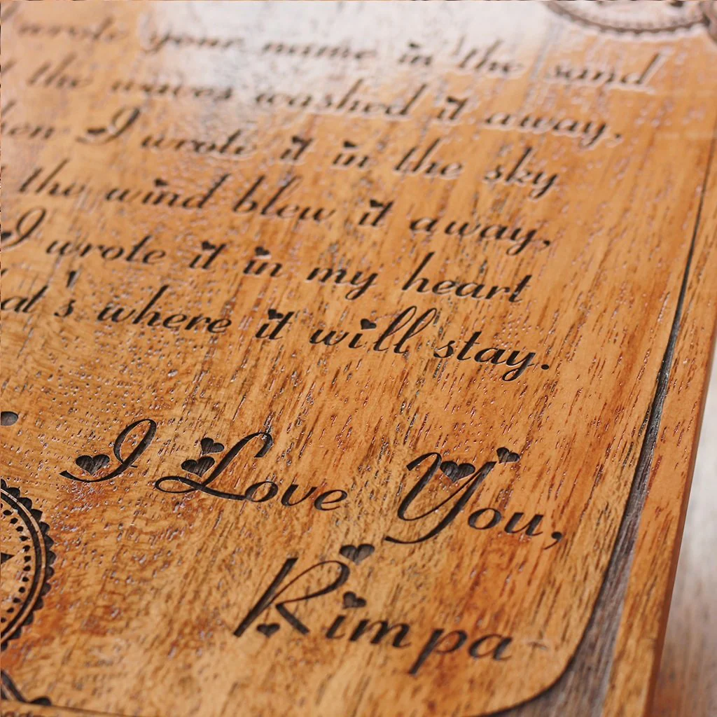 I Wrote Your Name In The Sand Wood Engraved Letter - Image 3