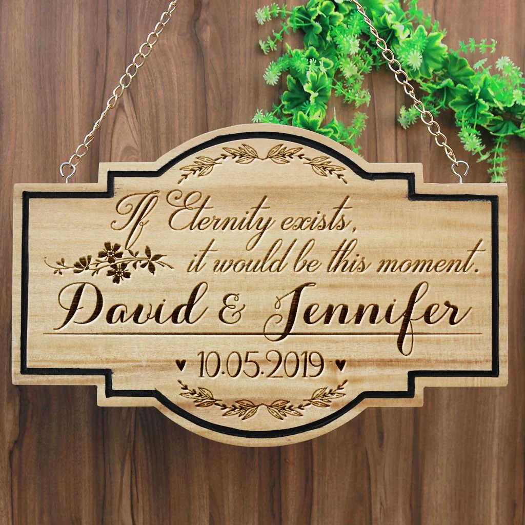 If Eternity Exists, It Would Be This Moment - Photo Engraved Hanging Wooden Sign - Image 2