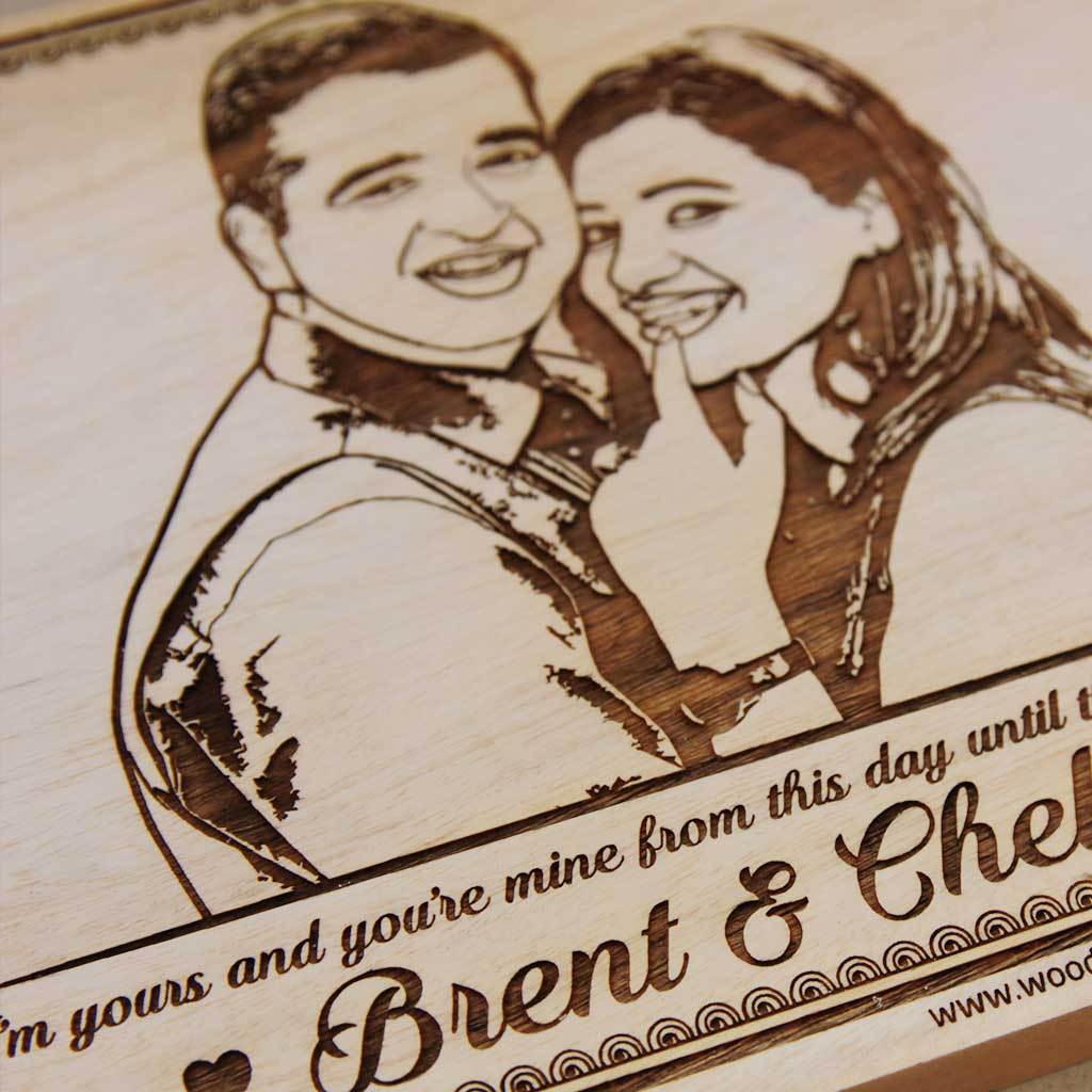 I'm Yours And You're Mine Personalized Wooden Frame - Image 2