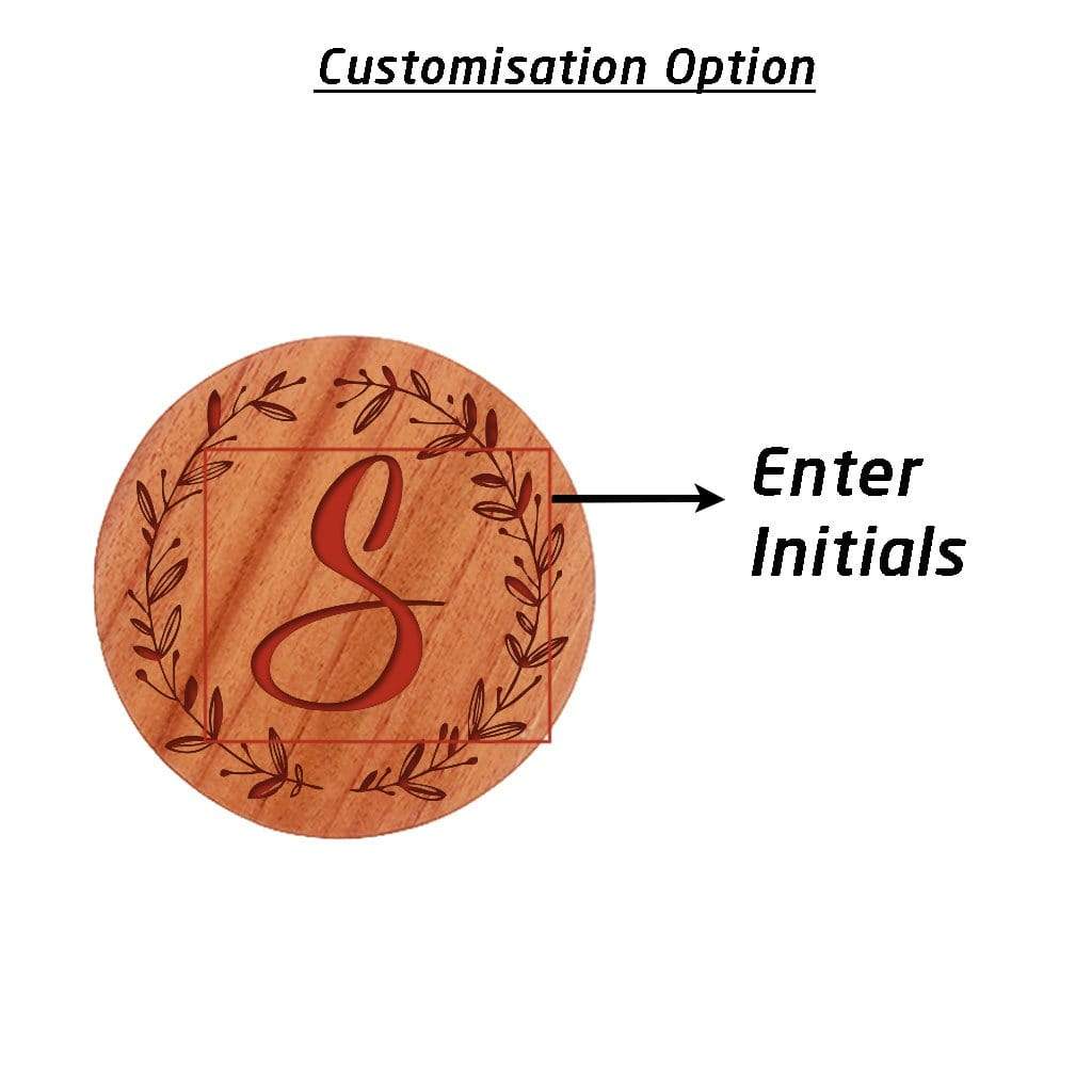 Initial Coasters: Monogram Coasters - Wooden Coaster Set With Holder - Image 5