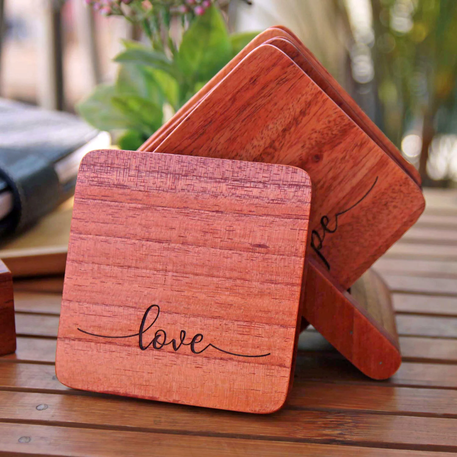 Inspirational Coasters - Wooden Coaster Set With Holder - Image 3