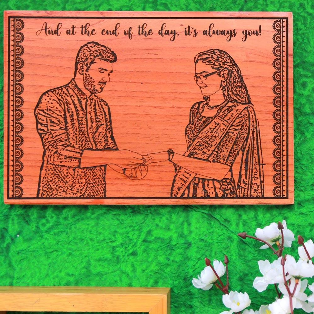 It's Always You Photo-Engraved Wooden Poster - Engagement Gifts