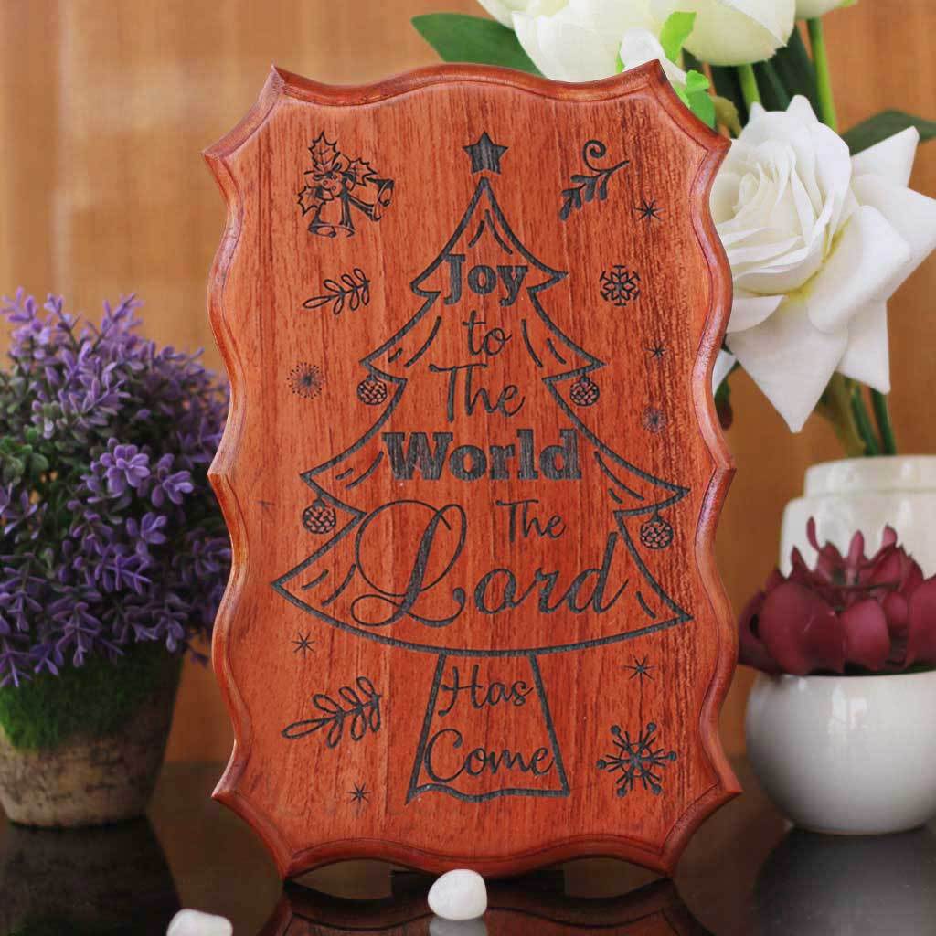 Joy To The World, The Lord Has Come Engraved Wood Sign - Image 2