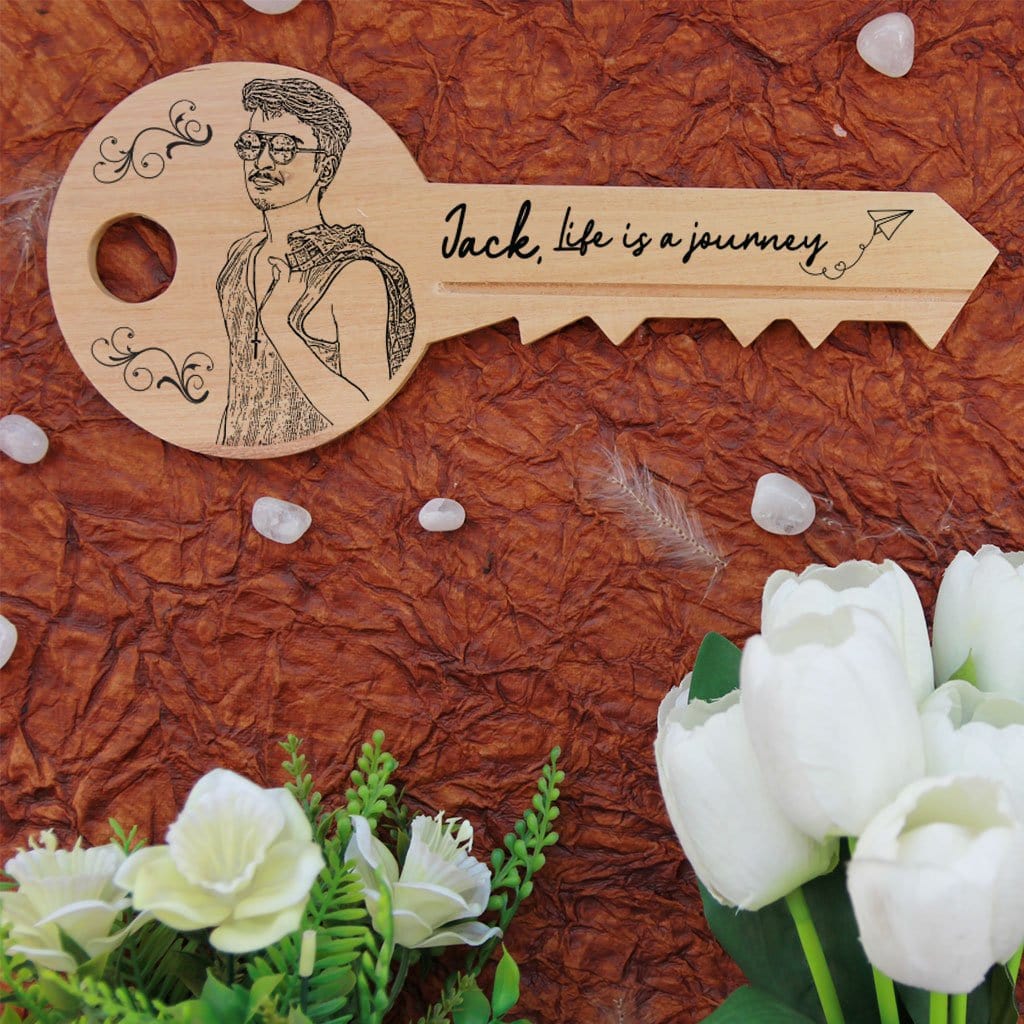 Life Is A Journey : Key-Shaped Wooden Sign