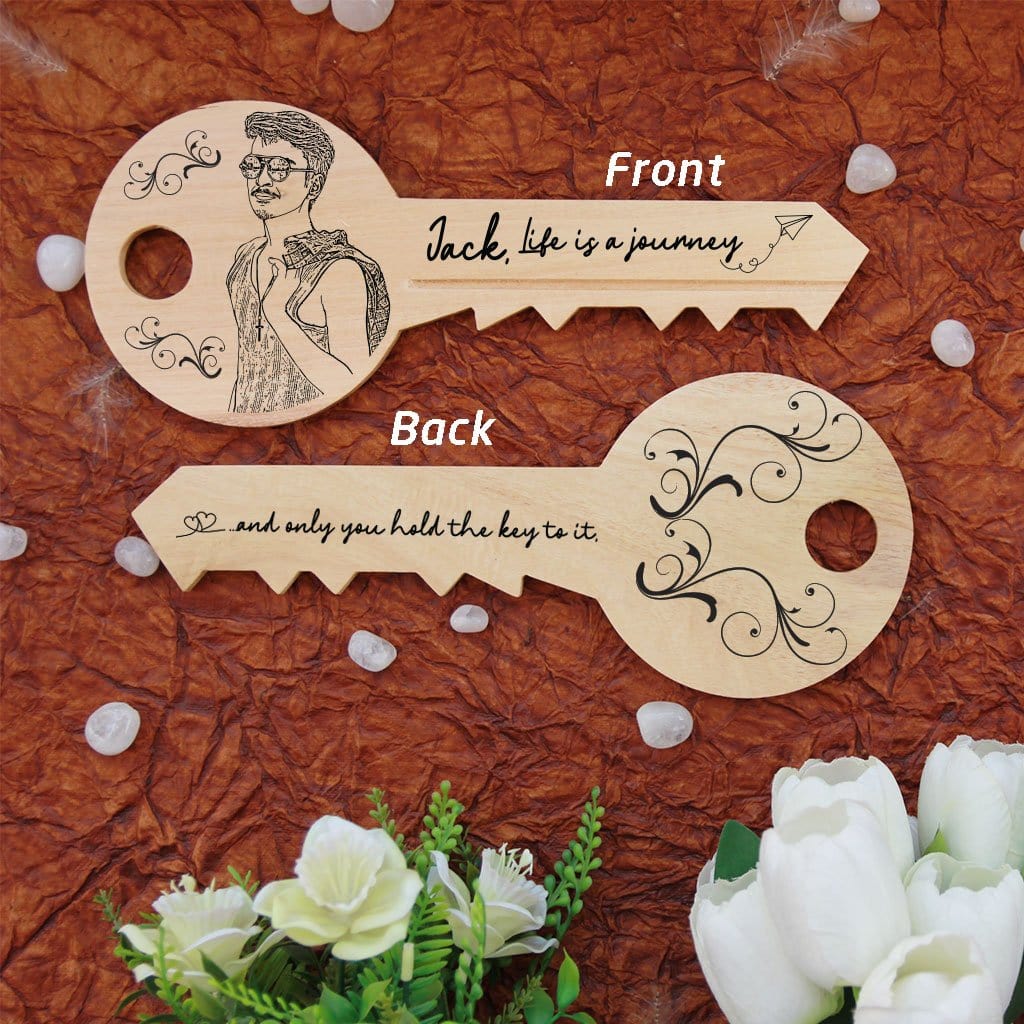 Life Is A Journey : Key-Shaped Wooden Sign - Image 3