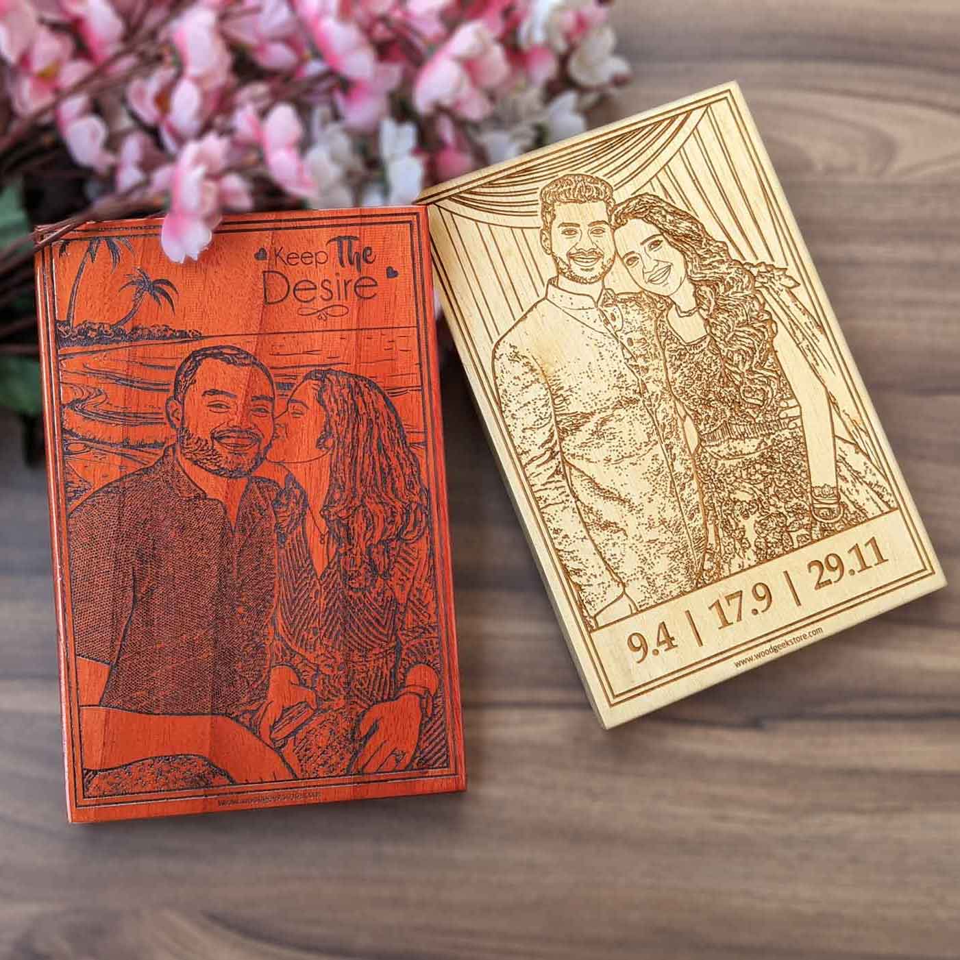 Lifetime of Love & Happiness – Personalized Engraved Wooden Frame - Image 2