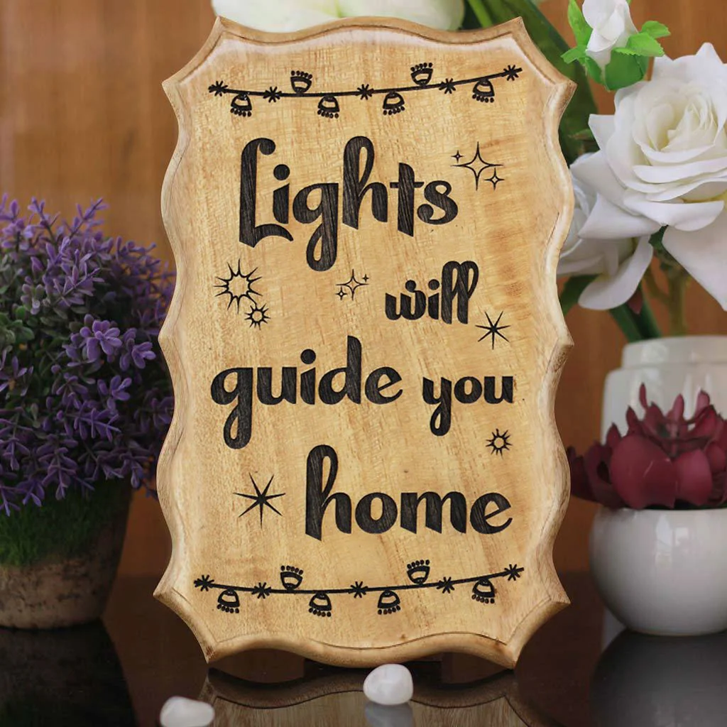 Lights Will Guide You Home Engraved Wood Sign - Image 2