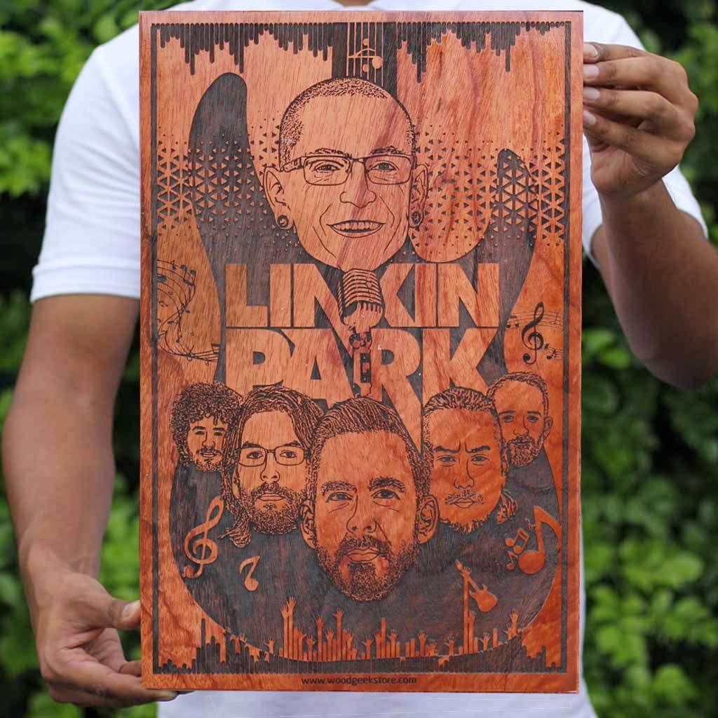 Linkin Park Carved Wooden Poster