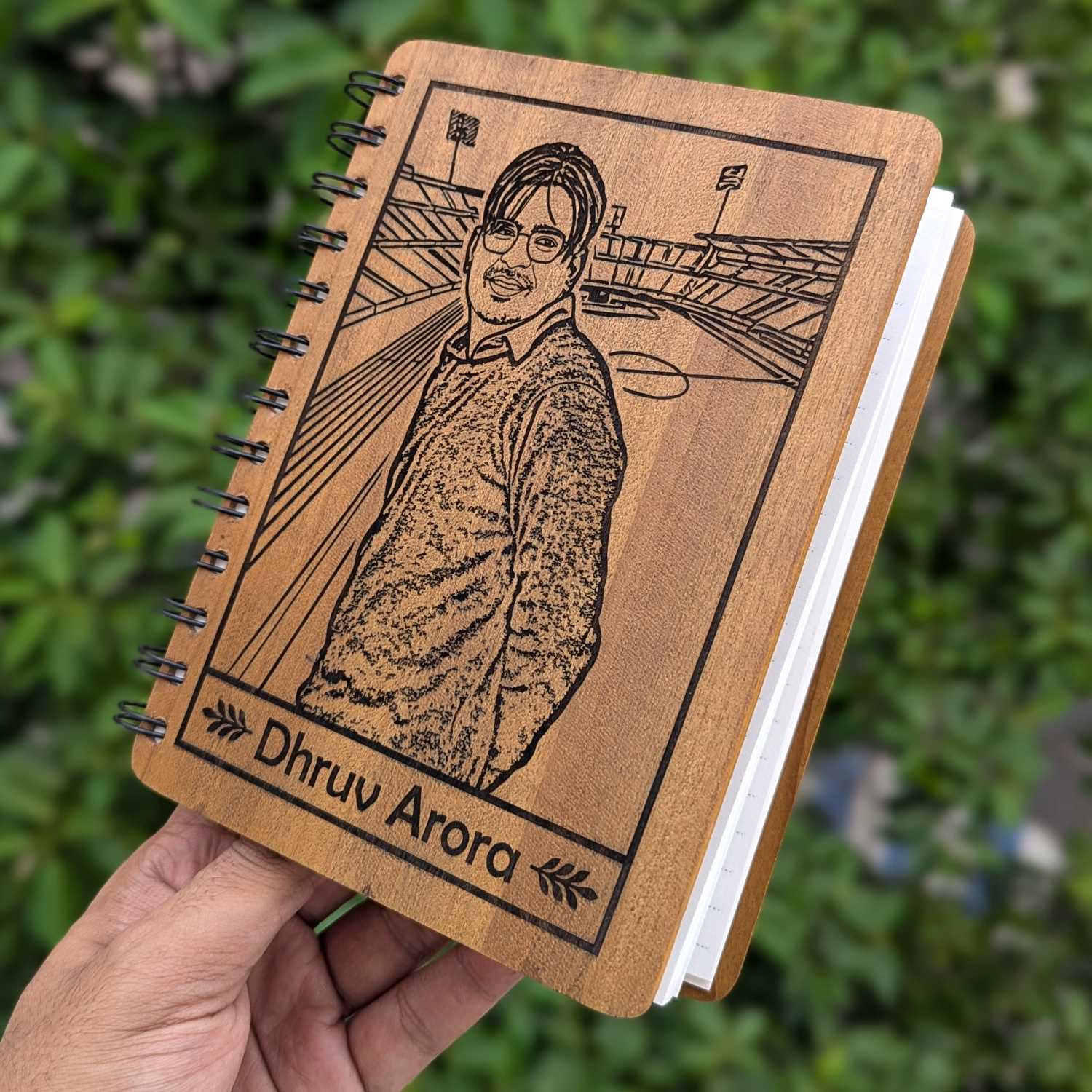 Logo & Name Engraved Personalized Wood Diary | Customised Corporate Diary Gift - Image 4