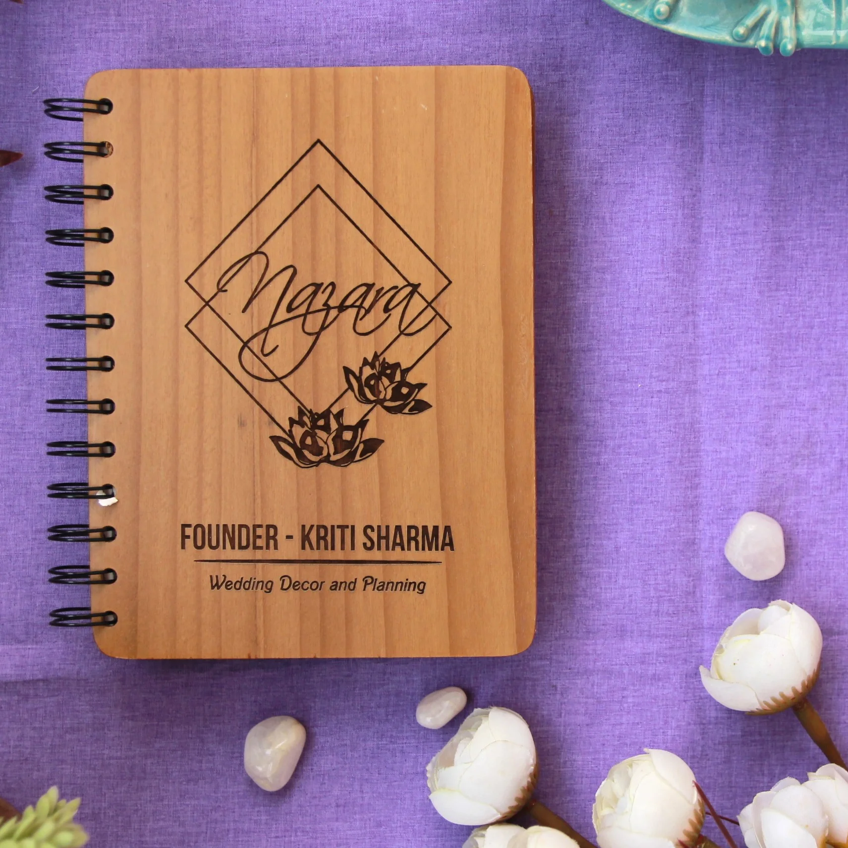 Logo & Name Engraved Personalized Wood Diary | Customised Corporate Diary Gift - Image 5