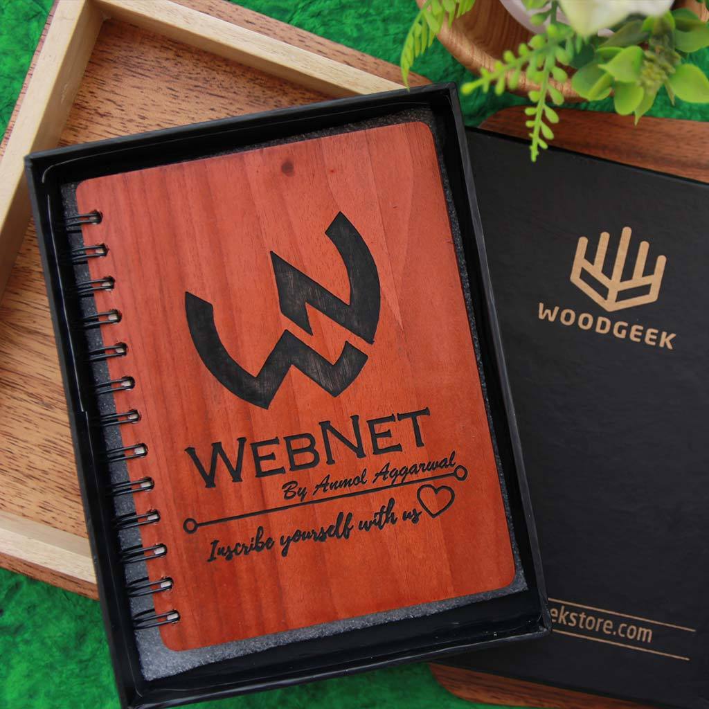 Logo Engraved Wooden Diary For Office - Image 2