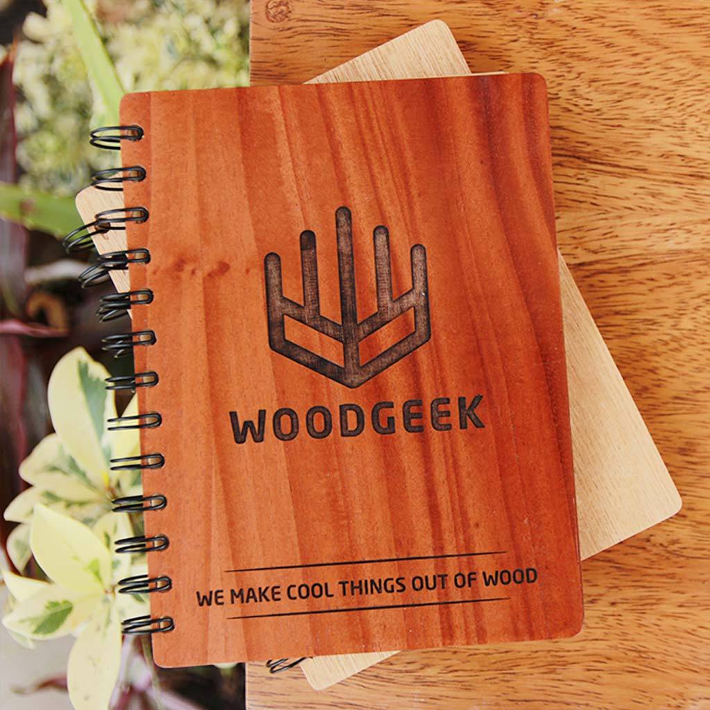 Logo Engraved Wooden Diary For Office - Image 4