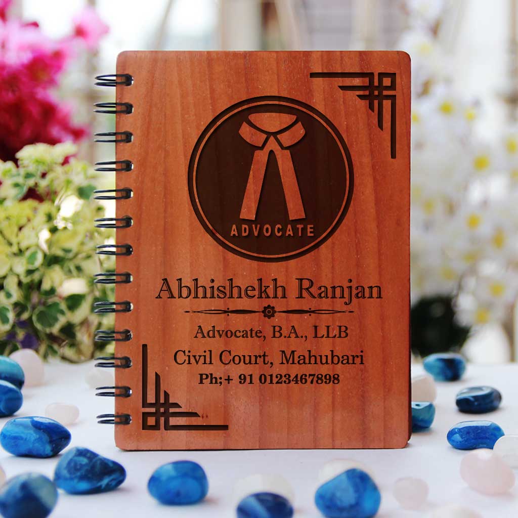 Logo Engraved Wooden Diary For Office - Image 5