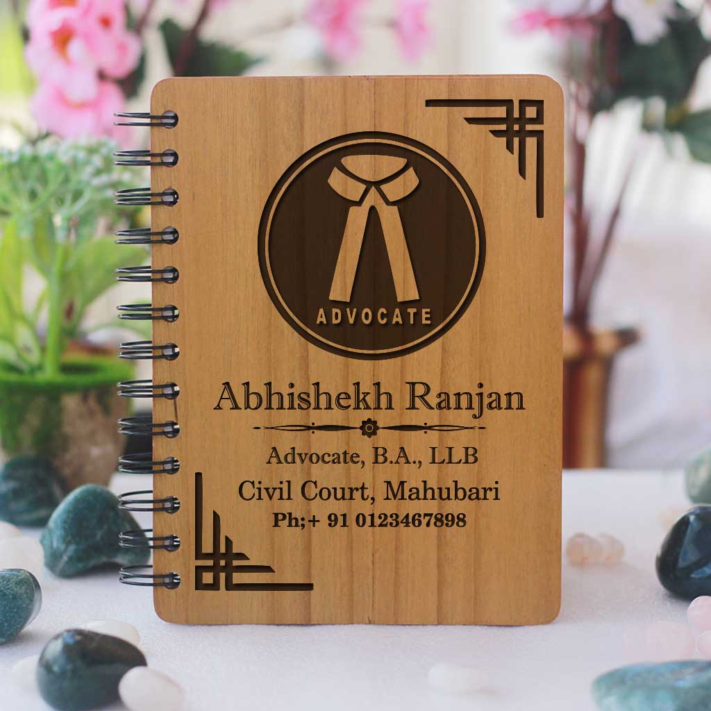 Logo Engraved Wooden Diary For Office - Image 6