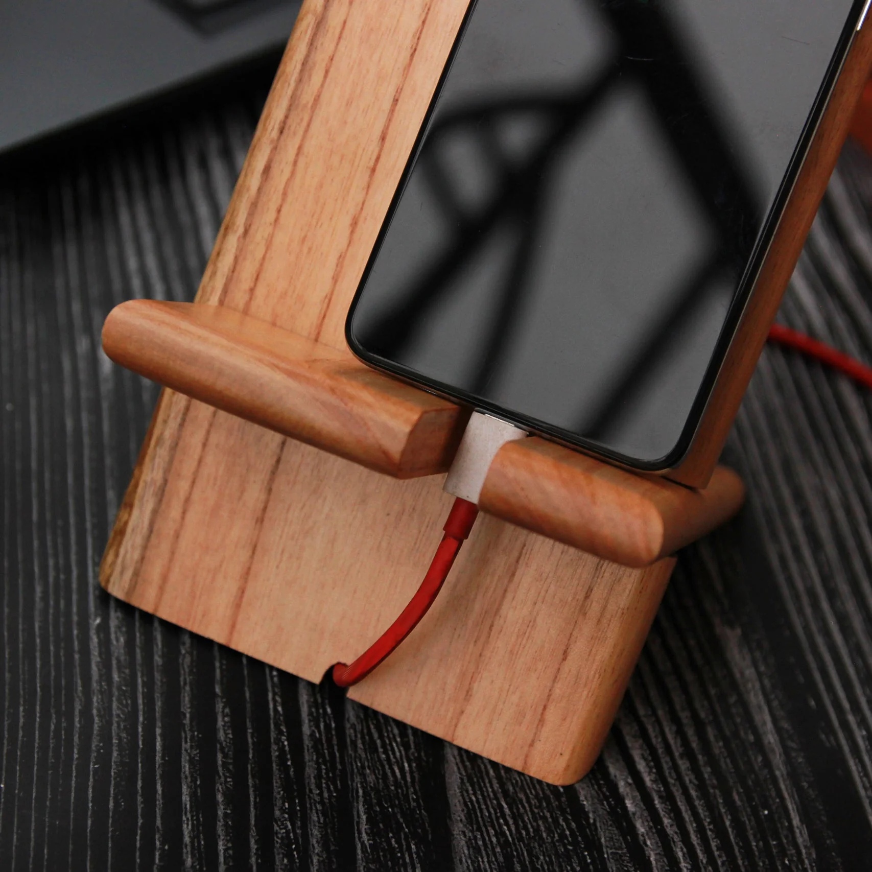 Logo Engraved Wooden Mobile Phone Stand | Personalized Corporate Gift - Image 5