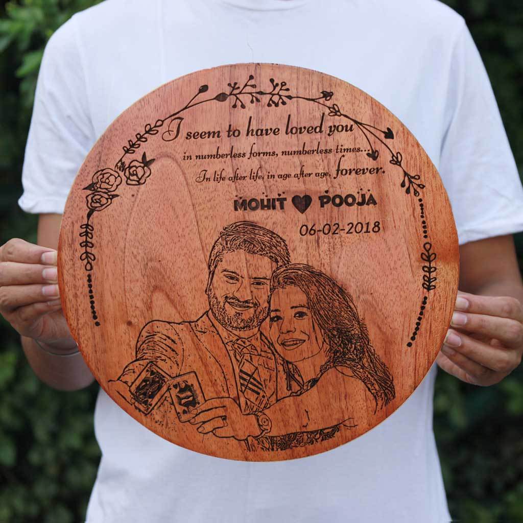 Love is a Symphony – Engraved Wooden Wedding Frame - Image 3