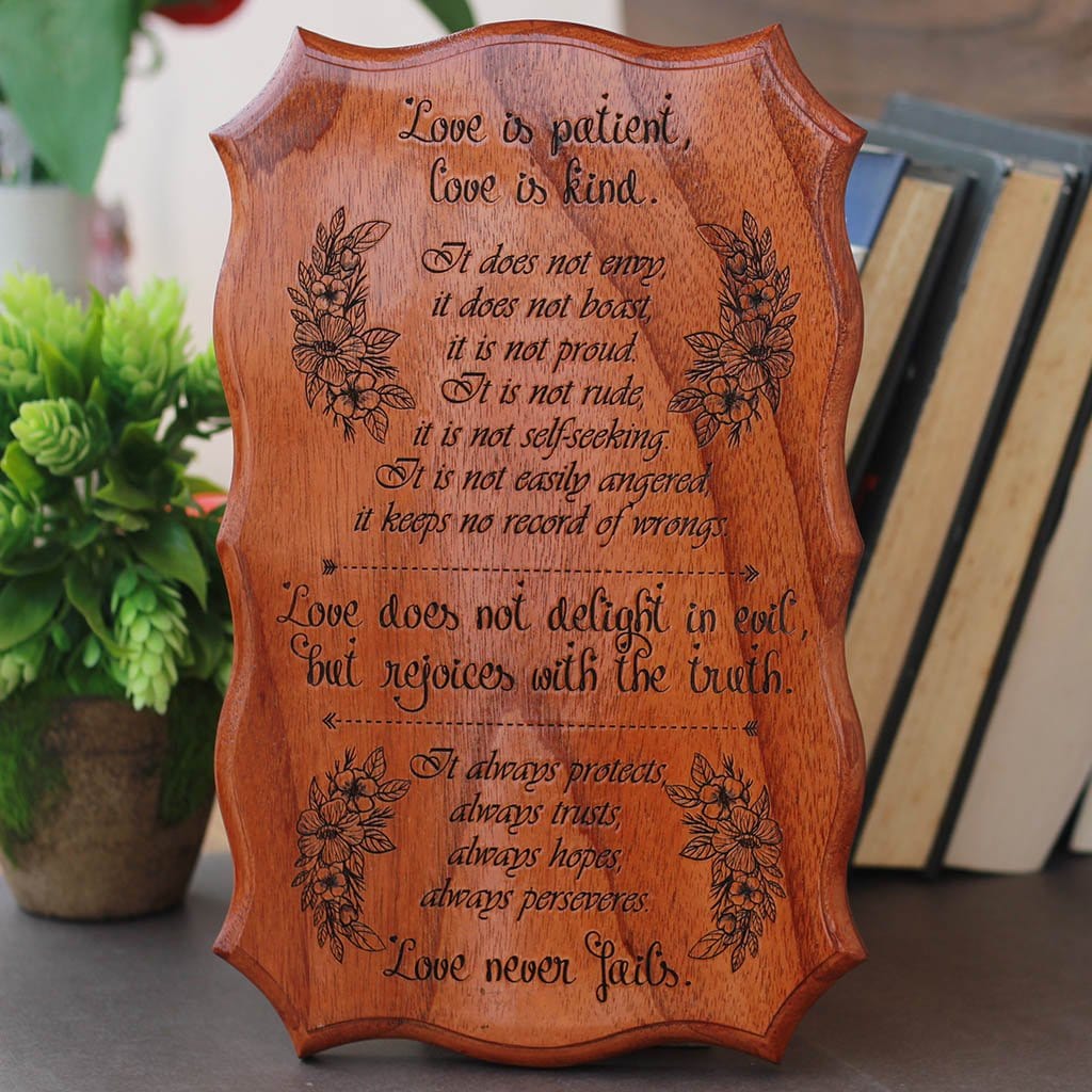 Love Is Patient Engraved Wood Sign - Image 2