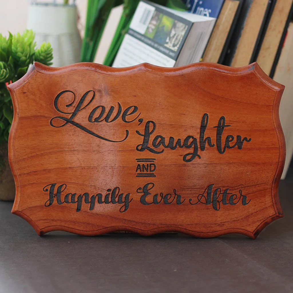 Love, Laughter & Happily Ever After Wooden Sign - Image 3