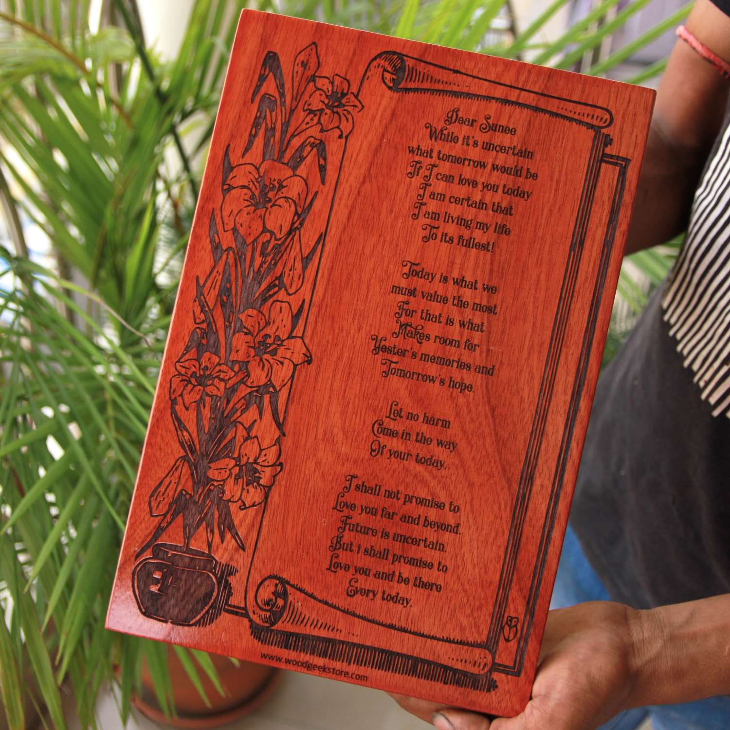 Love Letter For Boyfriend & Girlfriend Engraved In Wood | Eternal Love Letter - Image 3