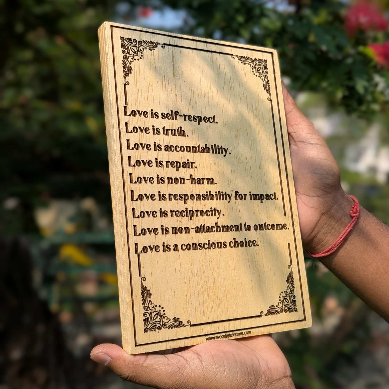 Love Promise Custom Engraved On Wood | Personalized Love Contract & Anniversary Gift - Image 2