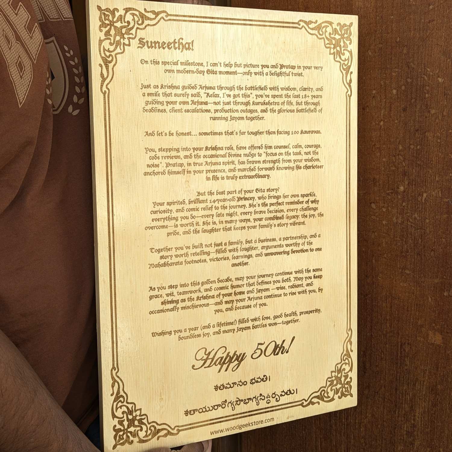 Love Promise Custom Engraved On Wood | Personalized Love Contract & Anniversary Gift - Image 3