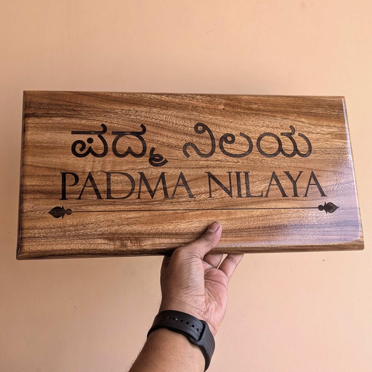 Luxury Teak Wood Engraved Wooden House Nameplate Designed for Premium Homes - Image 11