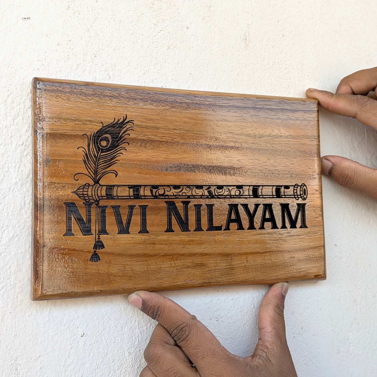Luxury Teak Wood Engraved Wooden House Nameplate Designed for Premium Homes - Image 14