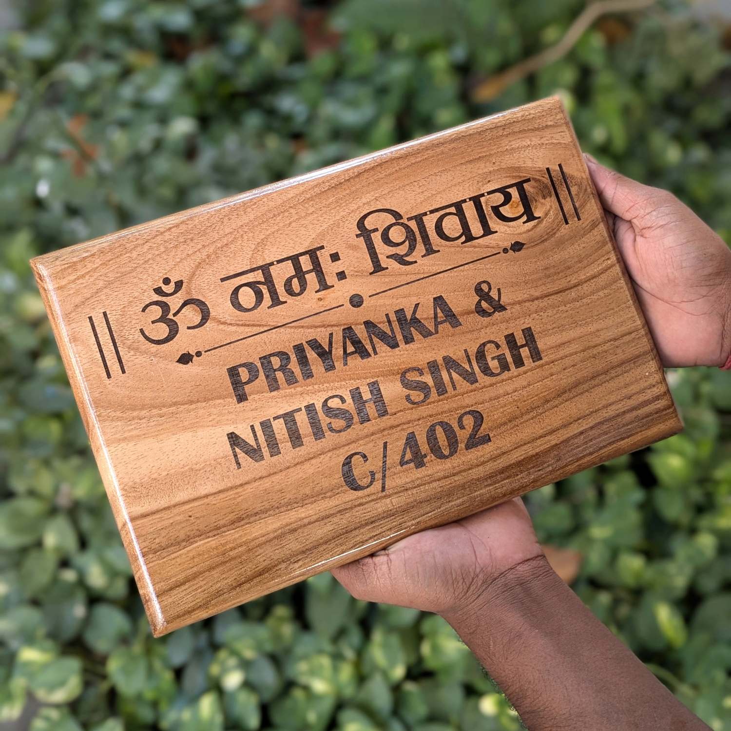 Luxury Teak Wood Engraved Wooden House Nameplate Designed for Premium Homes - Image 16