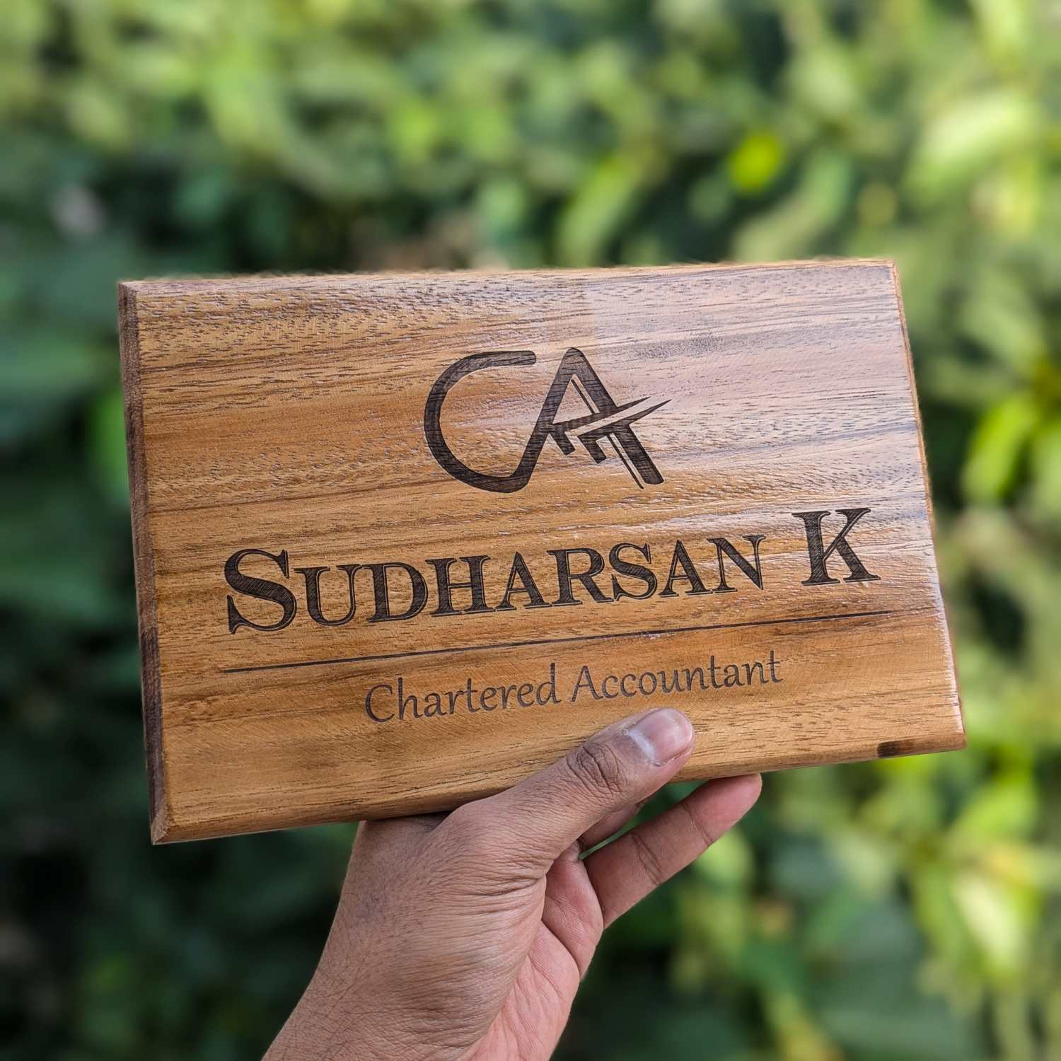 Luxury Teak Wood Engraved Wooden House Nameplate Designed for Premium Homes - Image 17