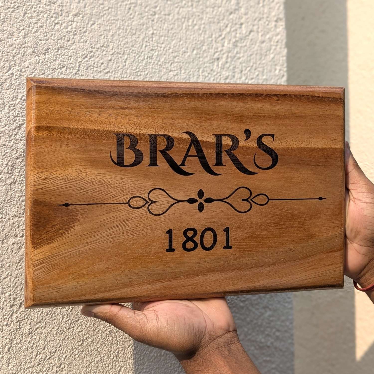Luxury Teak Wood Engraved Wooden House Nameplate Designed for Premium Homes - Image 18