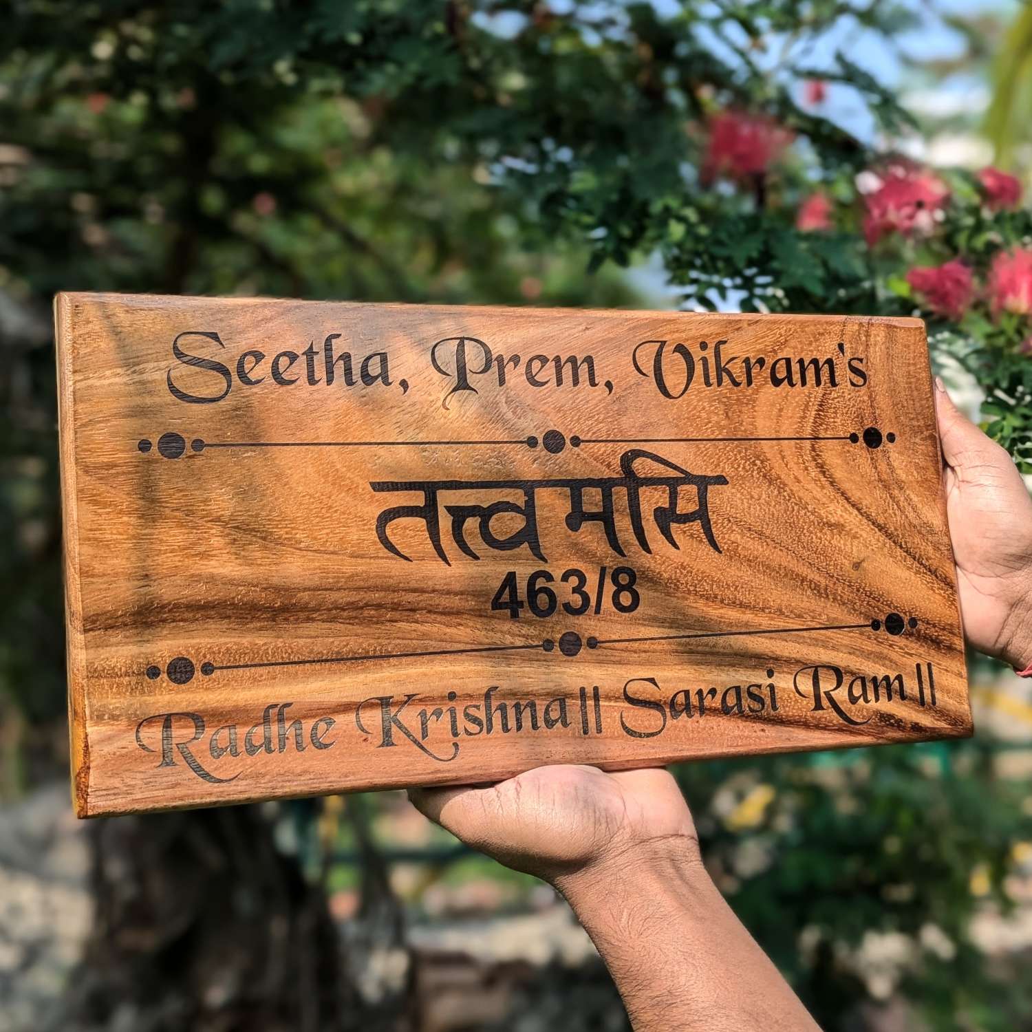 Luxury Teak Wood Engraved Wooden House Nameplate Designed for Premium Homes - Image 21