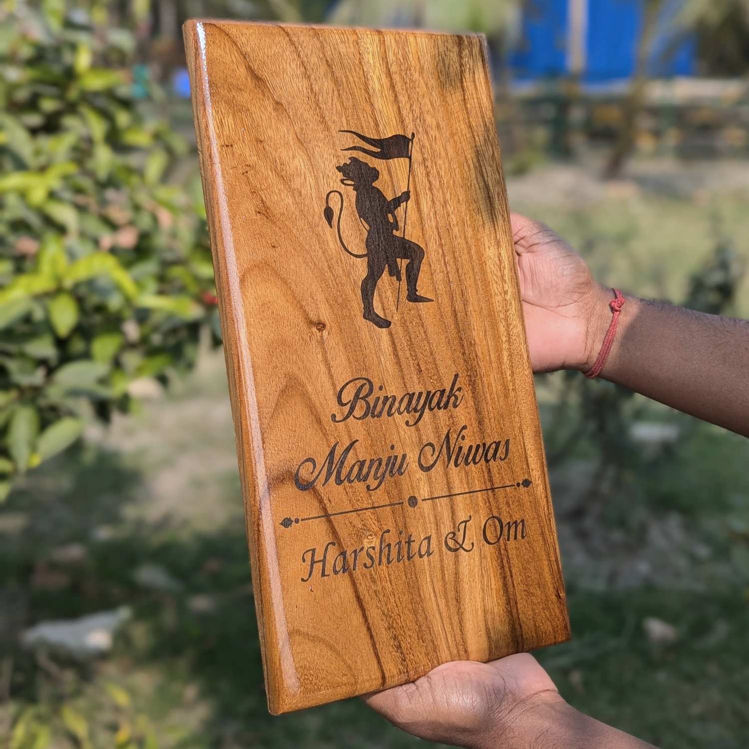 Luxury Teak Wood Engraved Wooden House Nameplate Designed for Premium Homes - Image 22