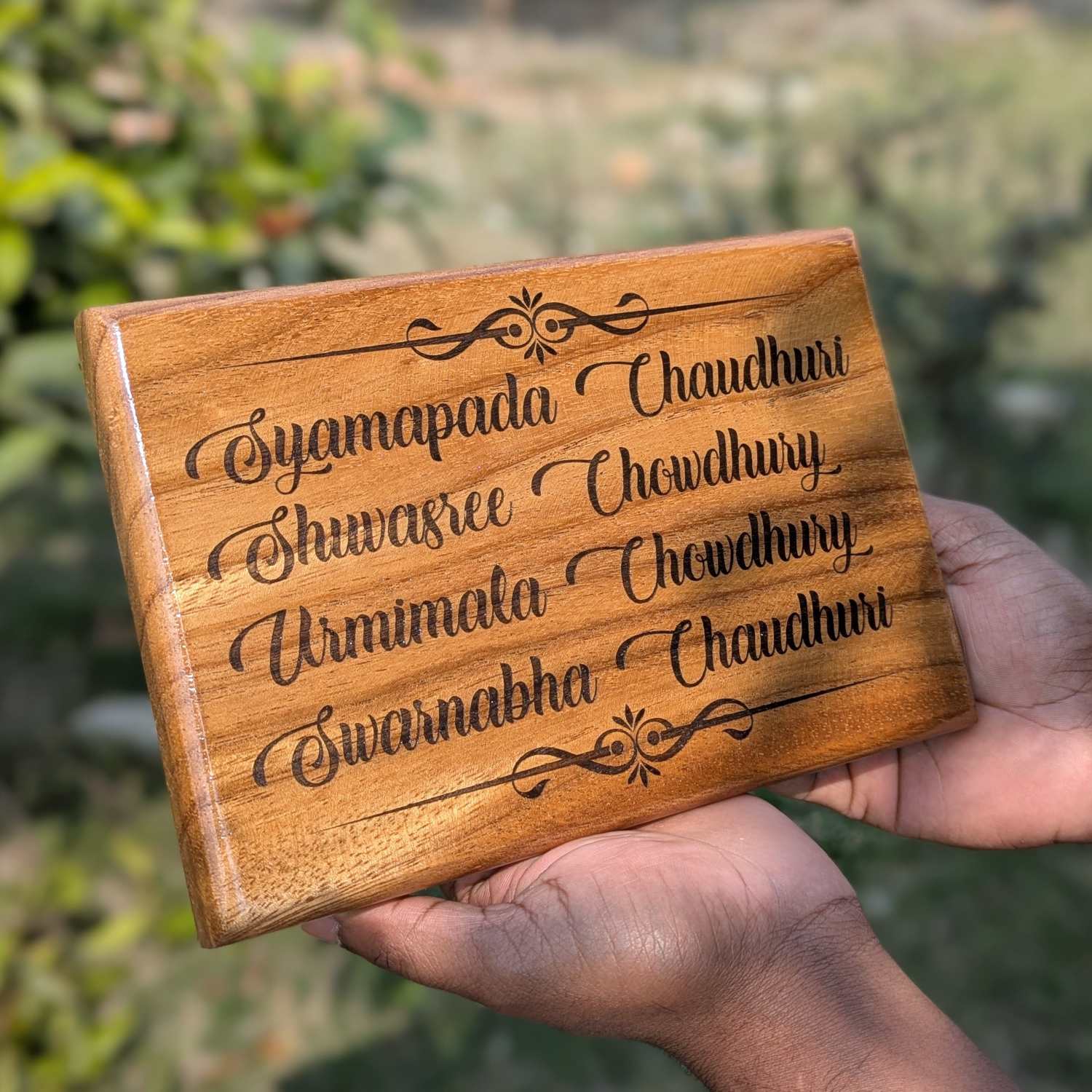 Luxury Teak Wood Engraved Wooden House Nameplate Designed for Premium Homes - Image 23